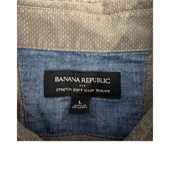 Banana Republic Gray Button-Up Shirt Men’s Large Casual Classic - Picture 2 of 7